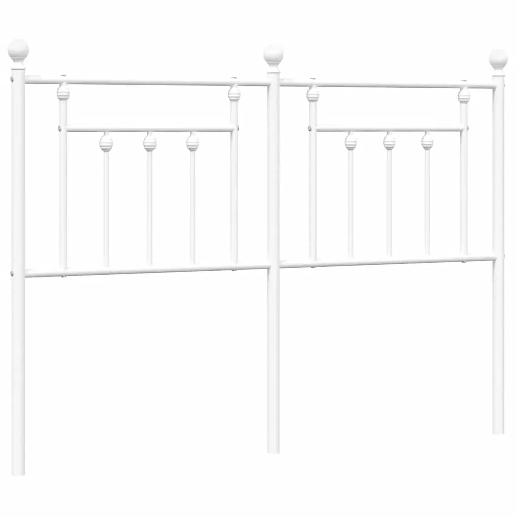 Metal Headboard White 137 cm Double Price