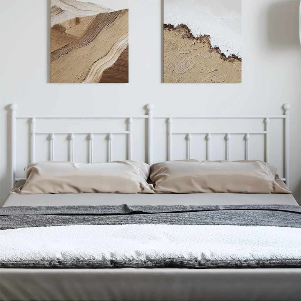 Metal Headboard White 183 cm King Price