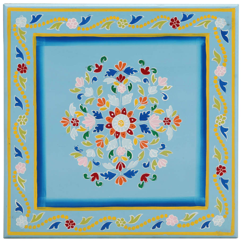 Coffee Table Turquoise Hand Painted Solid Wood Mango Price