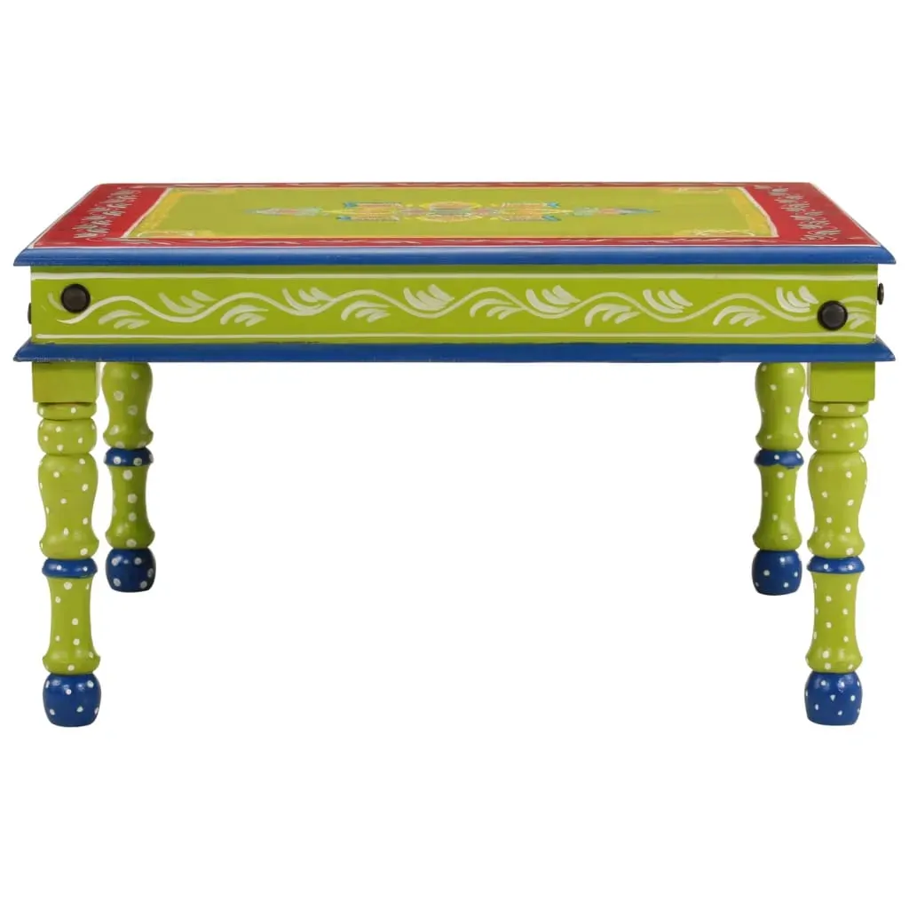 Coffee Table Green Hand Painted Solid Wood Mango Price