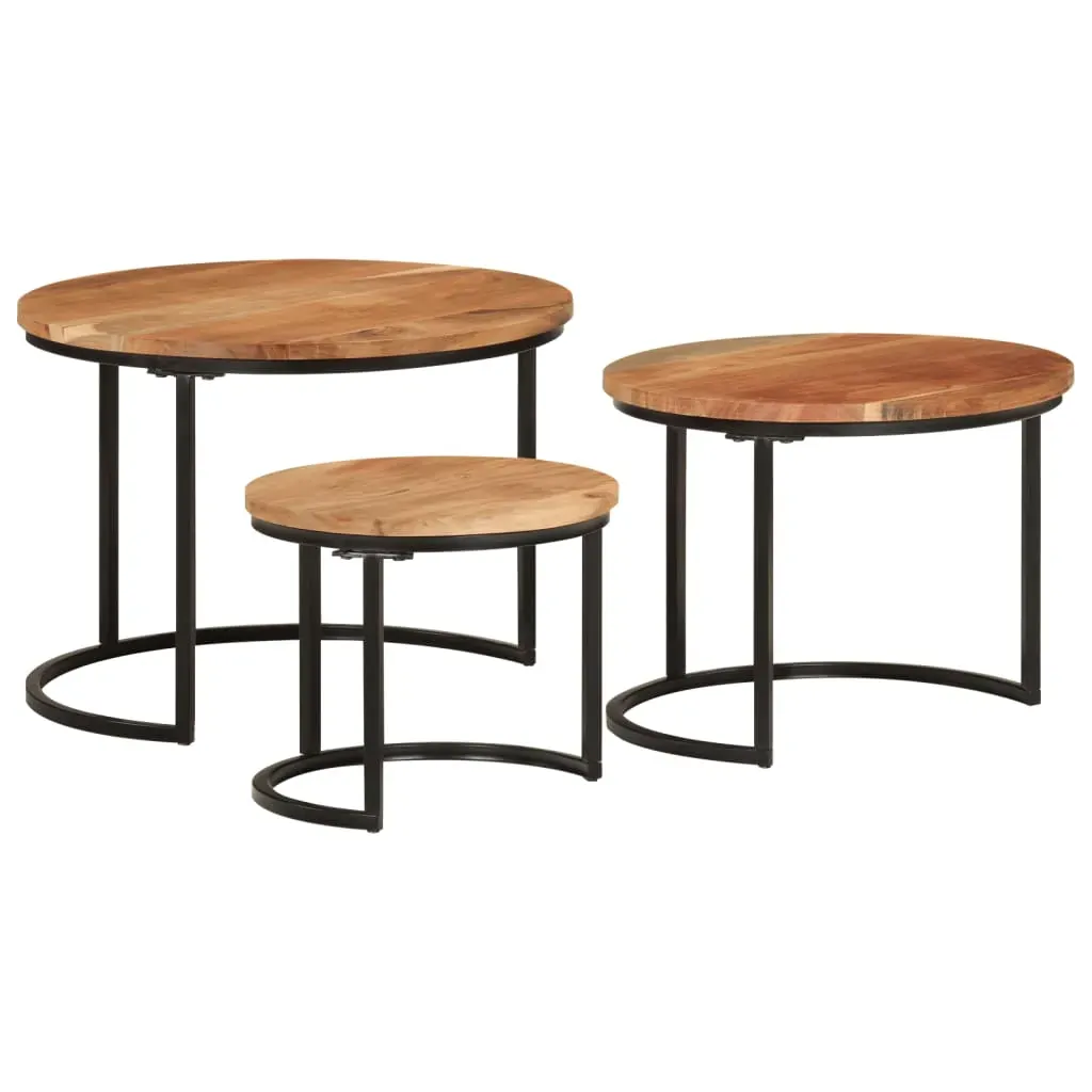 Nesting Tables 3 pcs Solid Wood Acacia Price