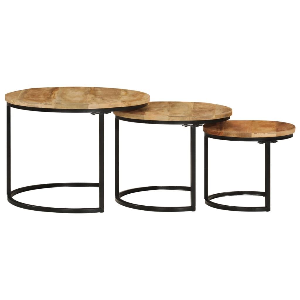 Nesting Tables 3 pcs Solid Rough Wood Mango Price