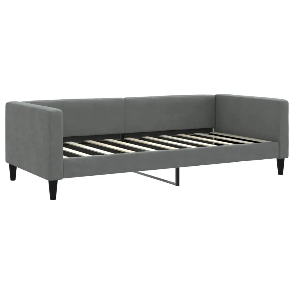 Day Bed without Mattress Dark Grey 90x190 cm Fabric Price