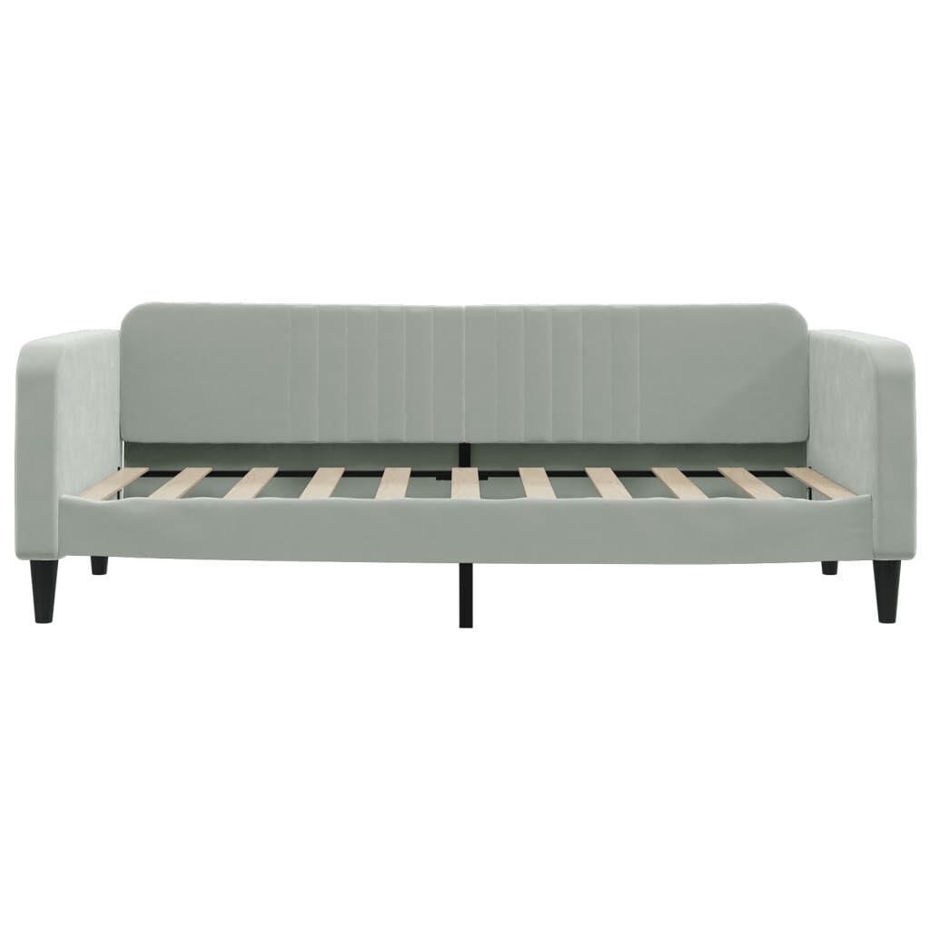 Day Bed without Mattress Light Grey 90x190 cm Velvet Price