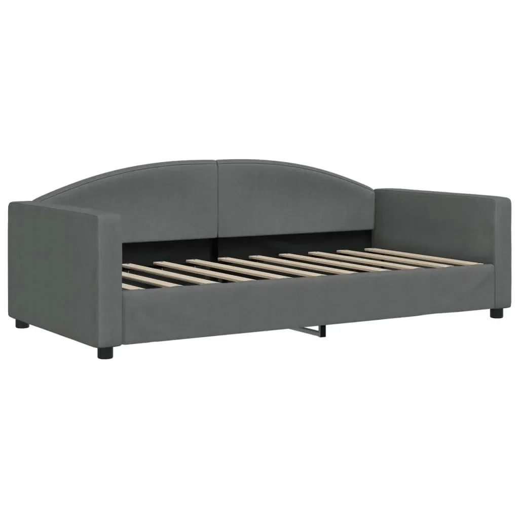 Day Bed without Mattress Dark Grey 90x190 cm Fabric Price