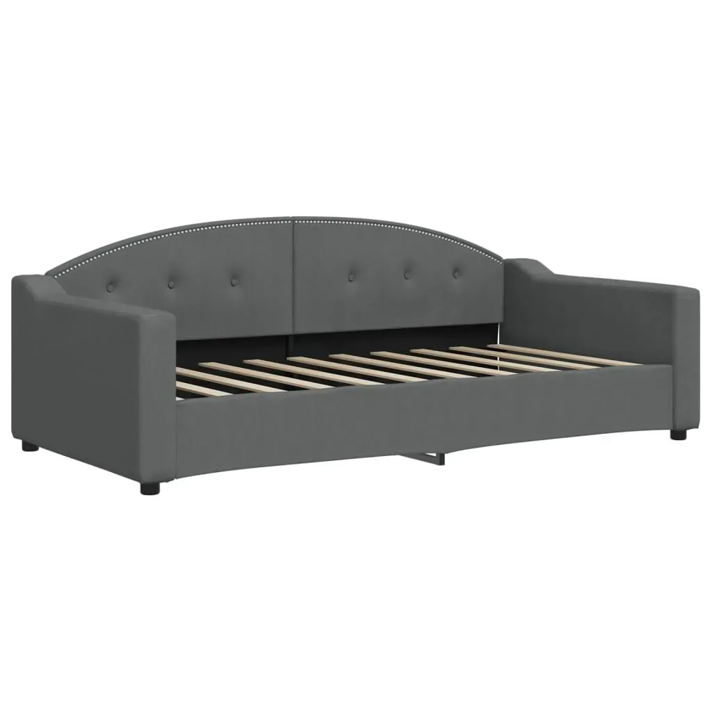 Day Bed without Mattress Dark Grey 90x190 cm Fabric Price