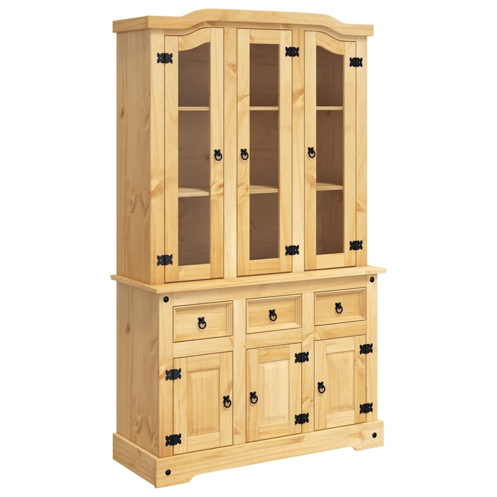 Highboard Corona Brown 112x43x196 cm Solid Wood Mexican Pine Price
