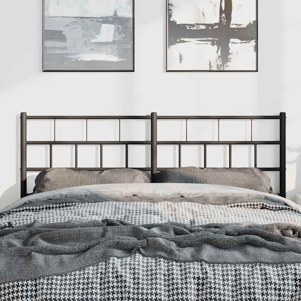 Metal Headboard Black 137 cm Double Price