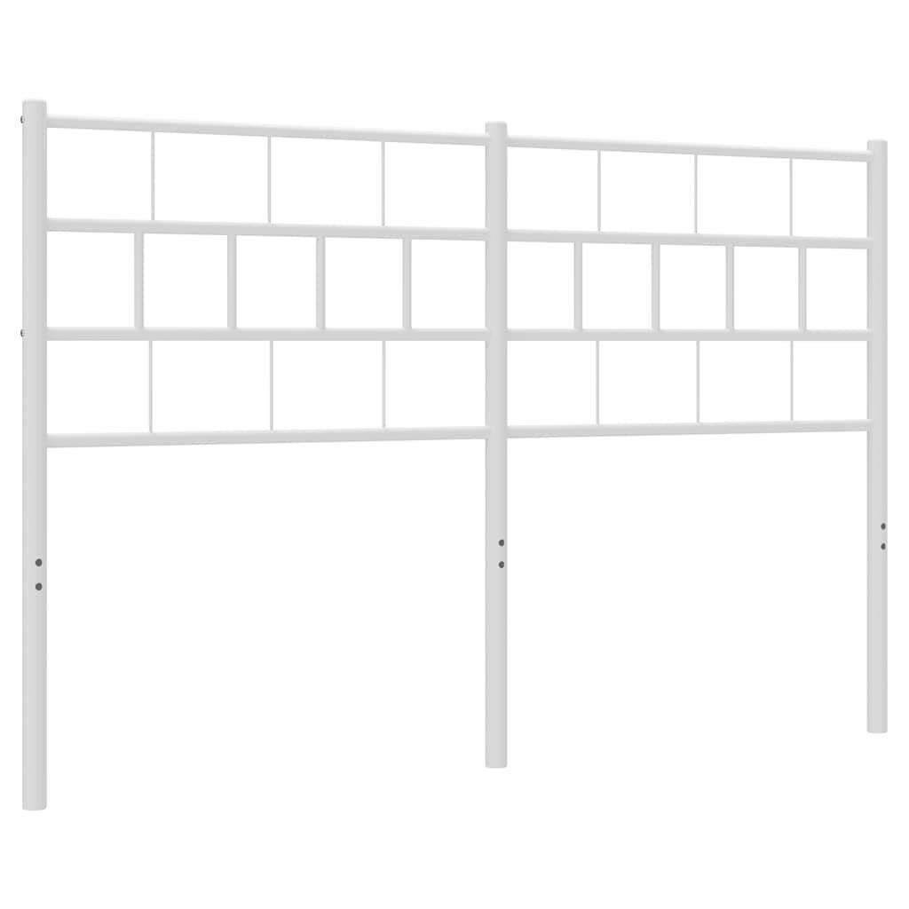 Metal Headboard White 137 cm Double Price