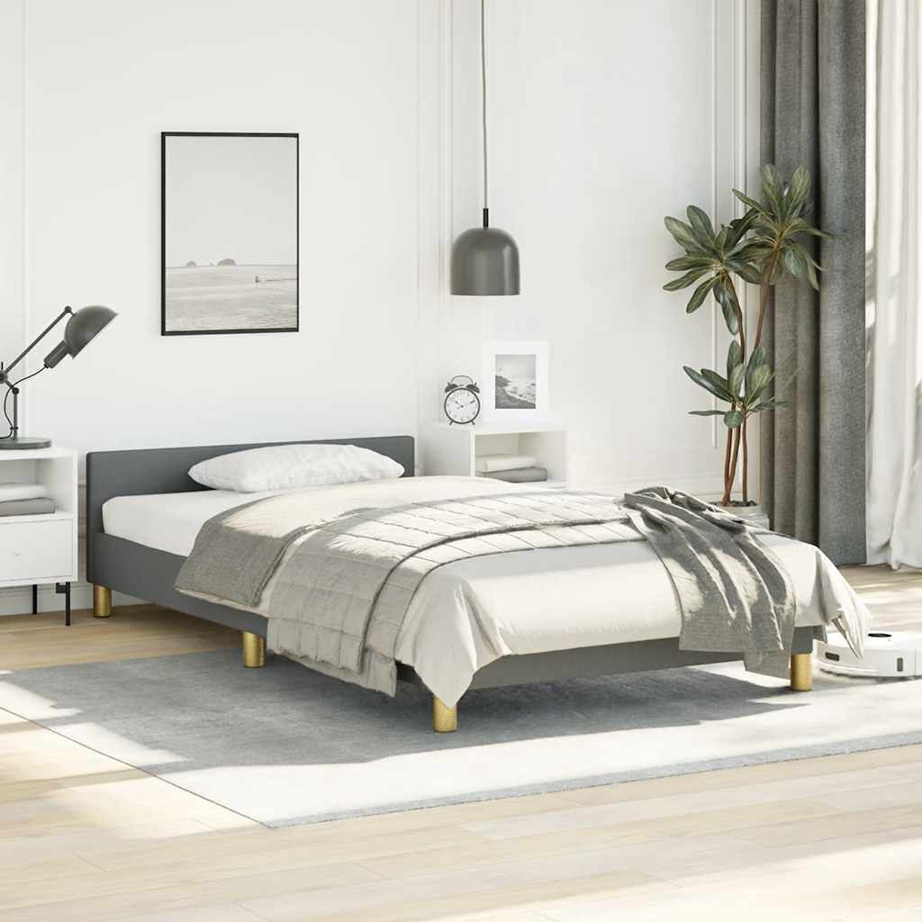 Bed Frame without Mattress Dark Grey King Single Size Fabric Price