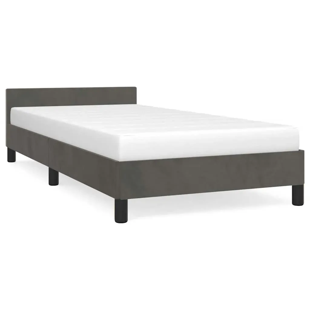 Bed Frame without Mattress Dark Grey King Single Size Velvet Price