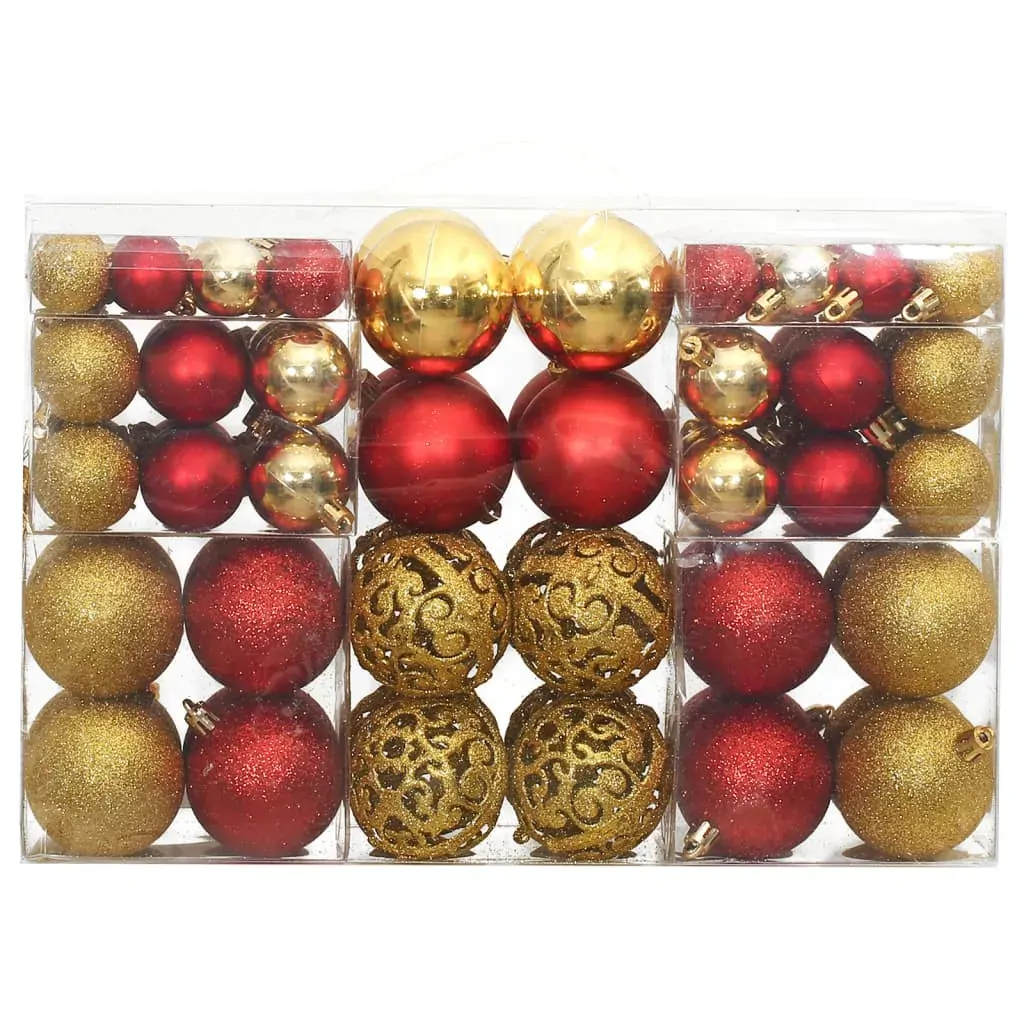 Christmas Baubles 100 pcs Gold and Wine Red 3 / 4 / 6 cm Price