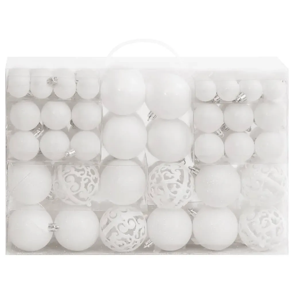 111 Piece Christmas Bauble Set White Polystyrene Price