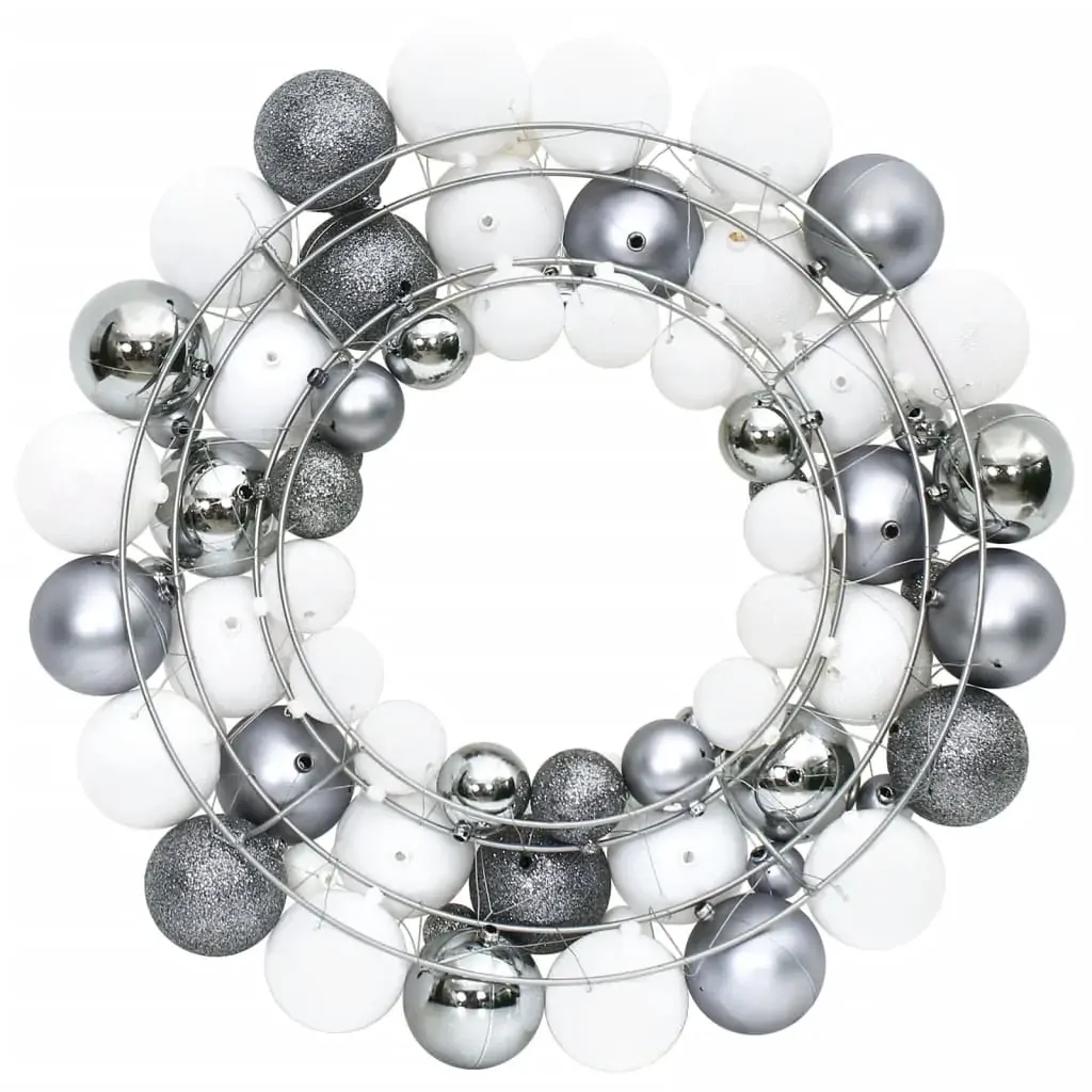 Christmas Wreath White and Grey 45 cm Polystyrene Price