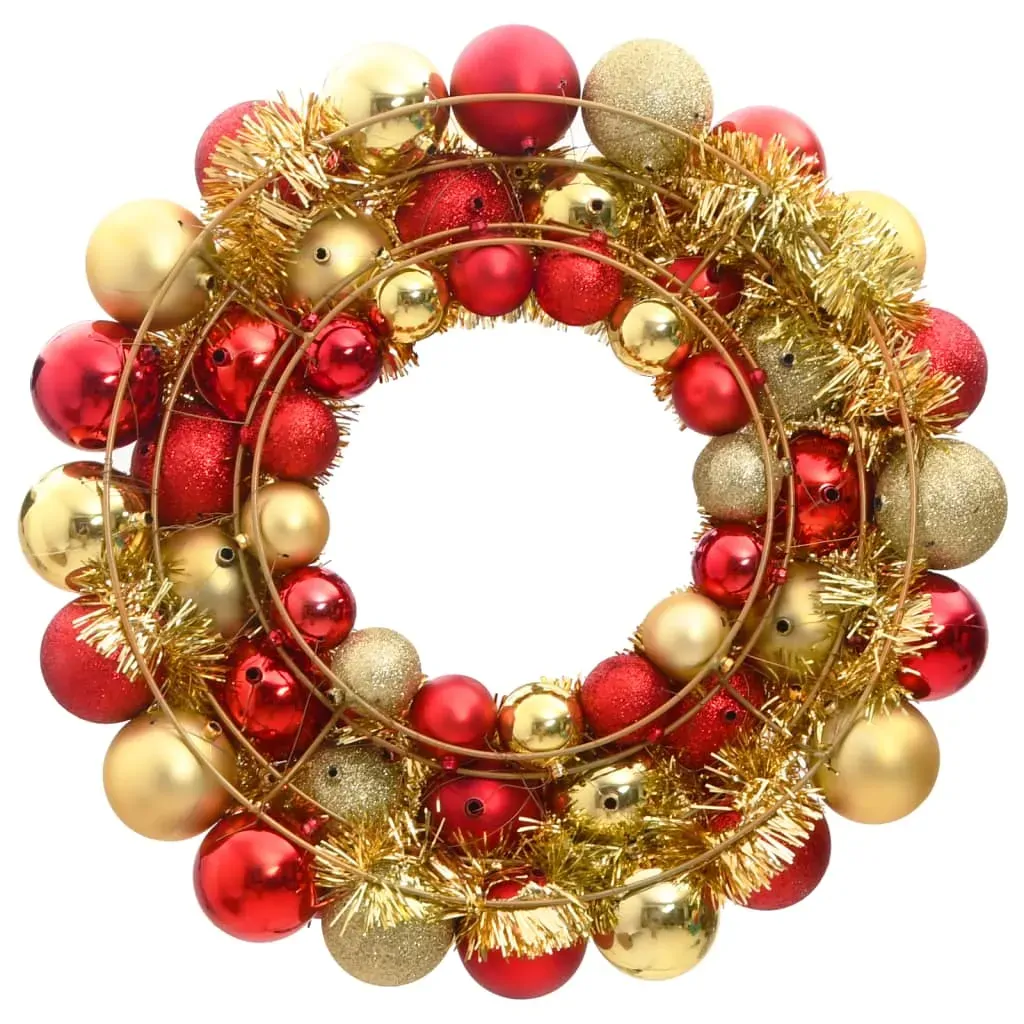 Christmas Wreath Red and Gold 45 cm Polystyrene Price