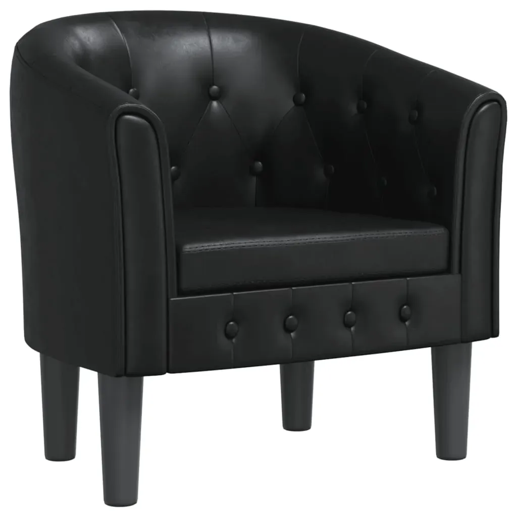 Tub Chair Black Faux Leather Price