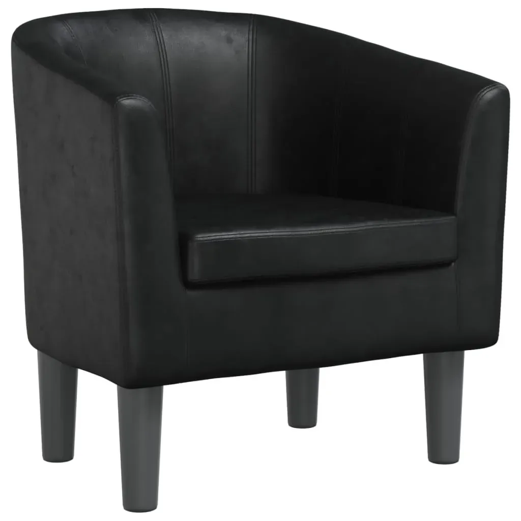 Tub Chair Black Faux Leather Price
