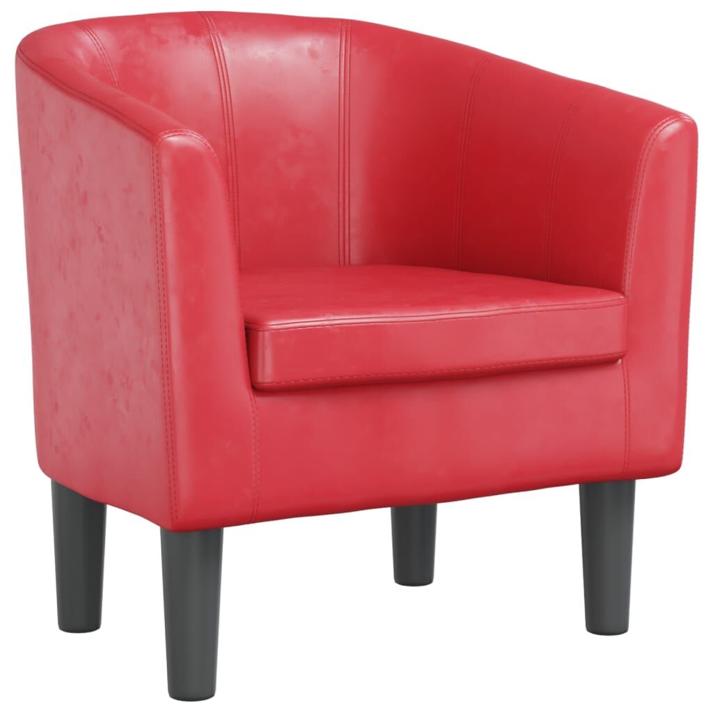 Tub Chair Red Faux Leather Price