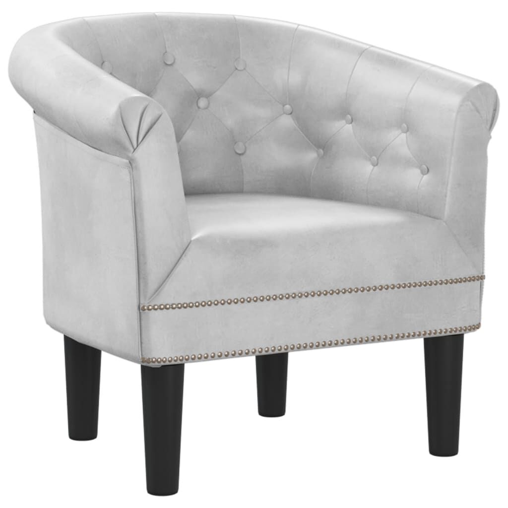 Tub Chair Silver Faux Leather Price