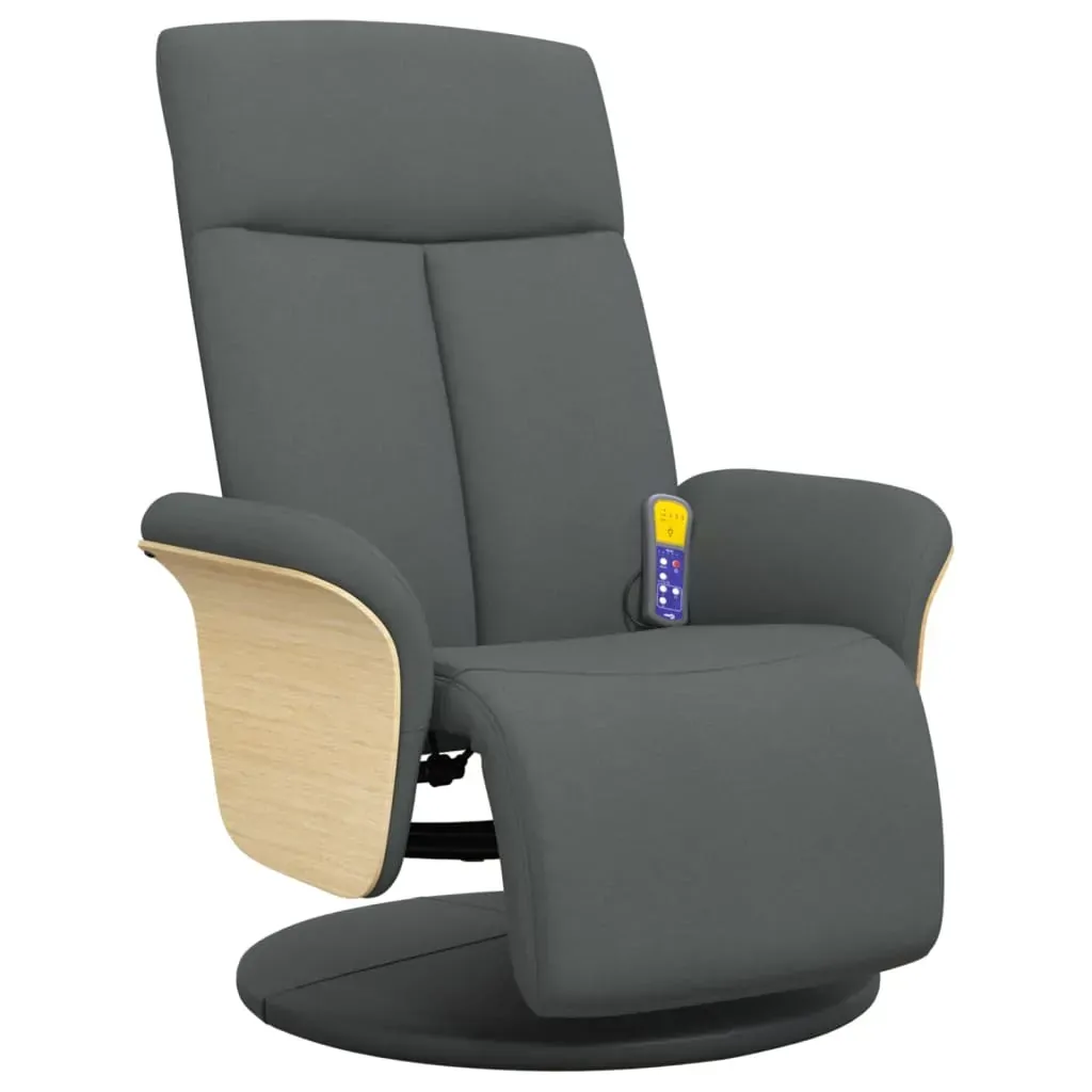 Massage Recliner Chair with Footrest Dark Grey Fabric Price