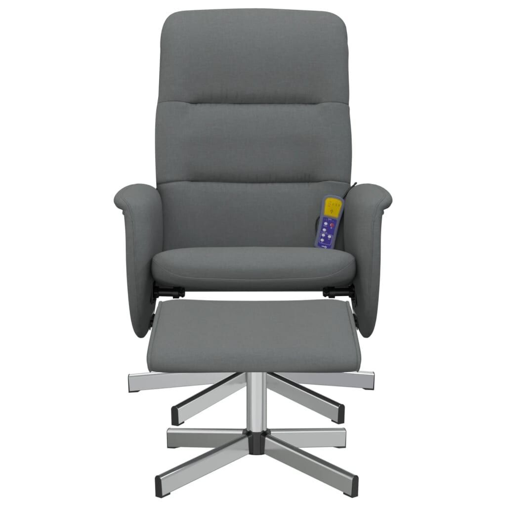 Massage Recliner Chair with Footstool Dark Grey Fabric Price
