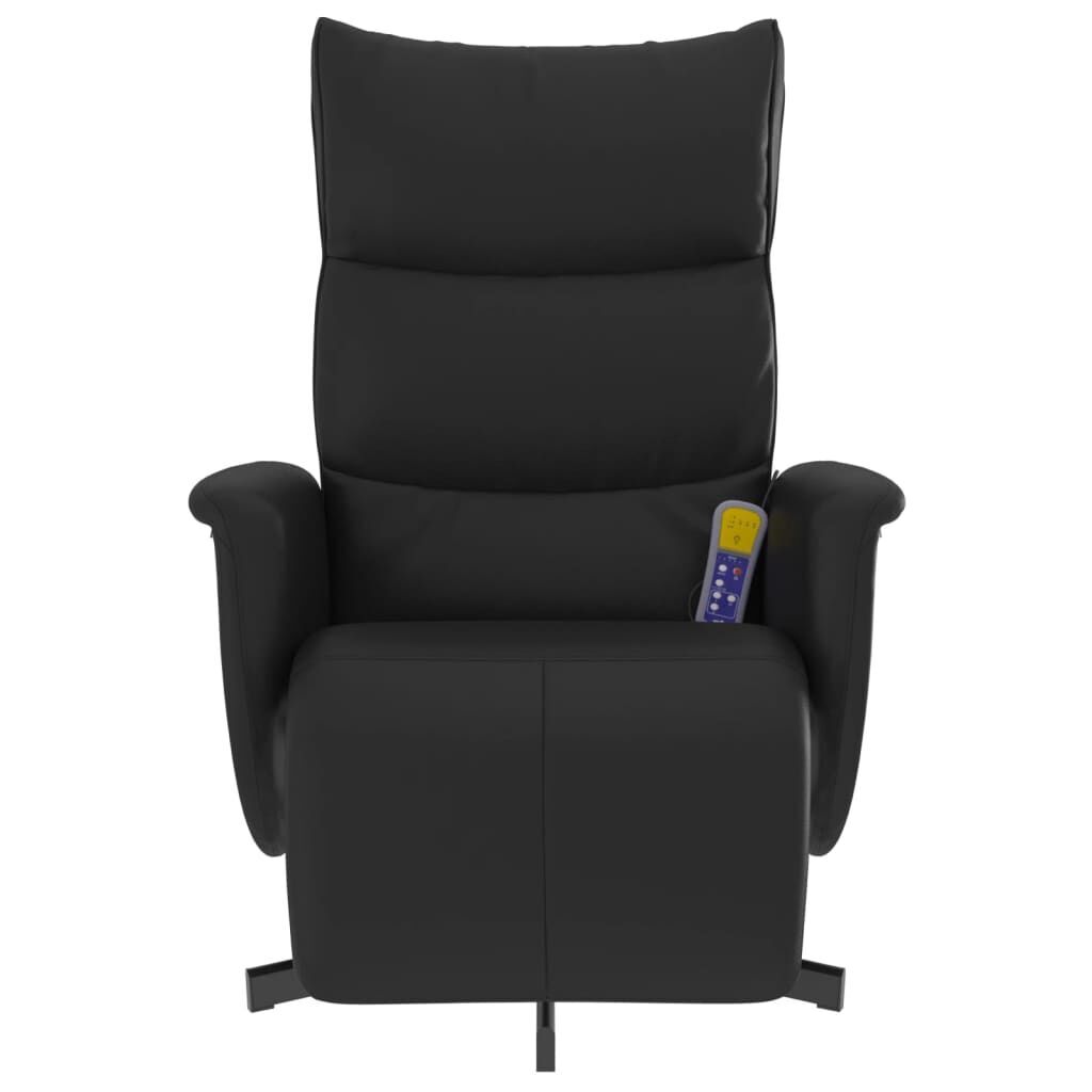 Massage Recliner Chair with Footrest Black Faux Leather Price