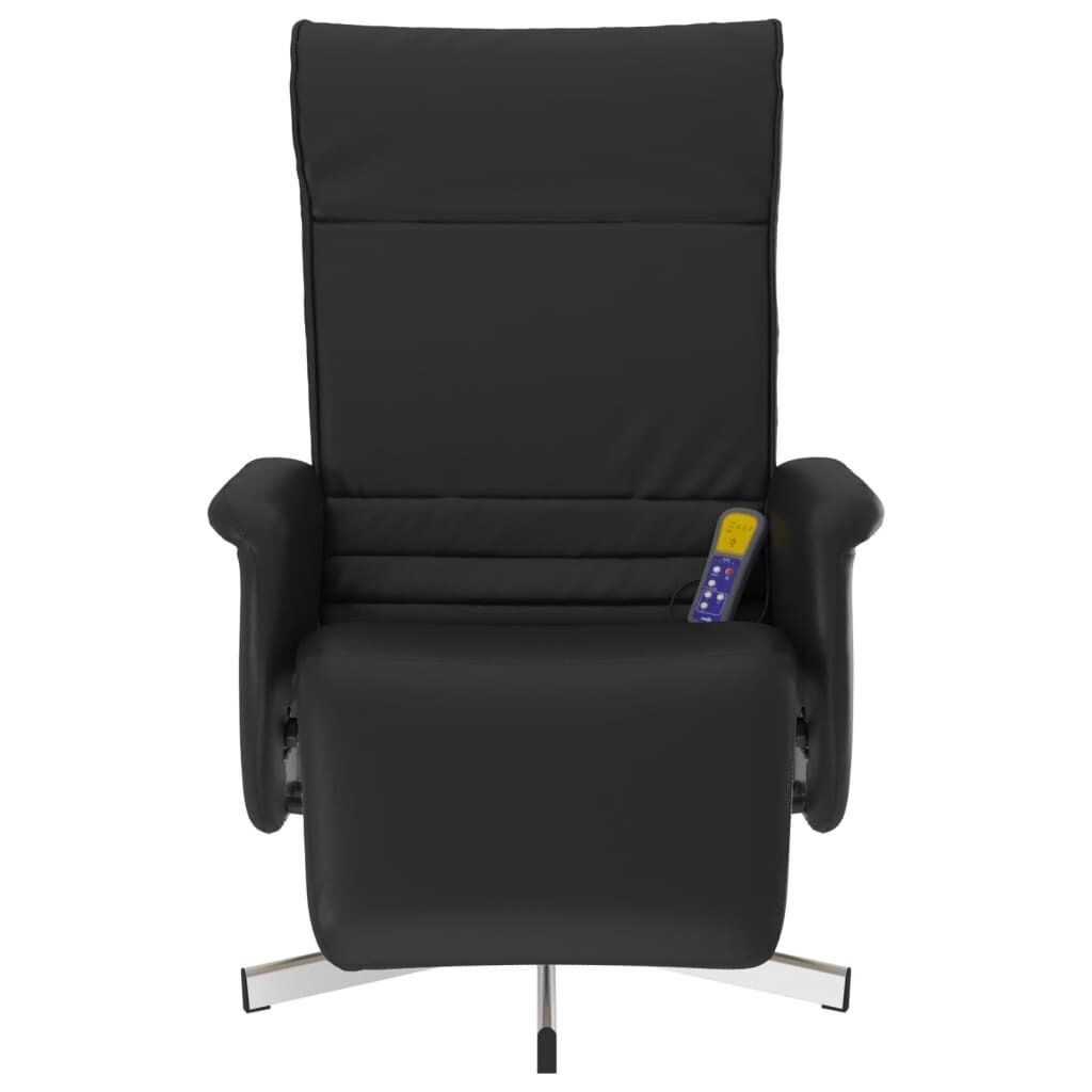 Massage Recliner Chair with Footrest Black Faux Leather Price