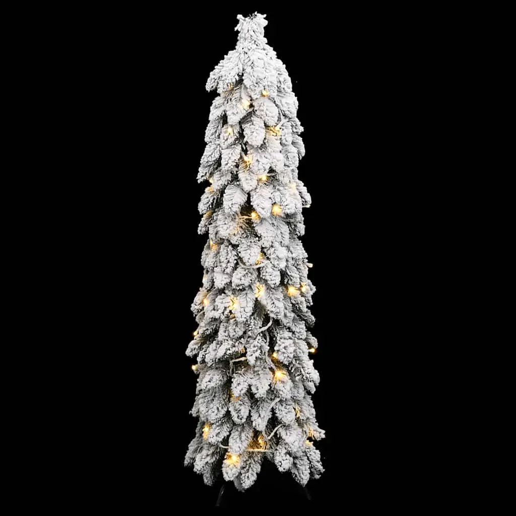 Artificial Pre-lit Christmas Tree with 60 LEDs and Flocked Snow 120 cm Price