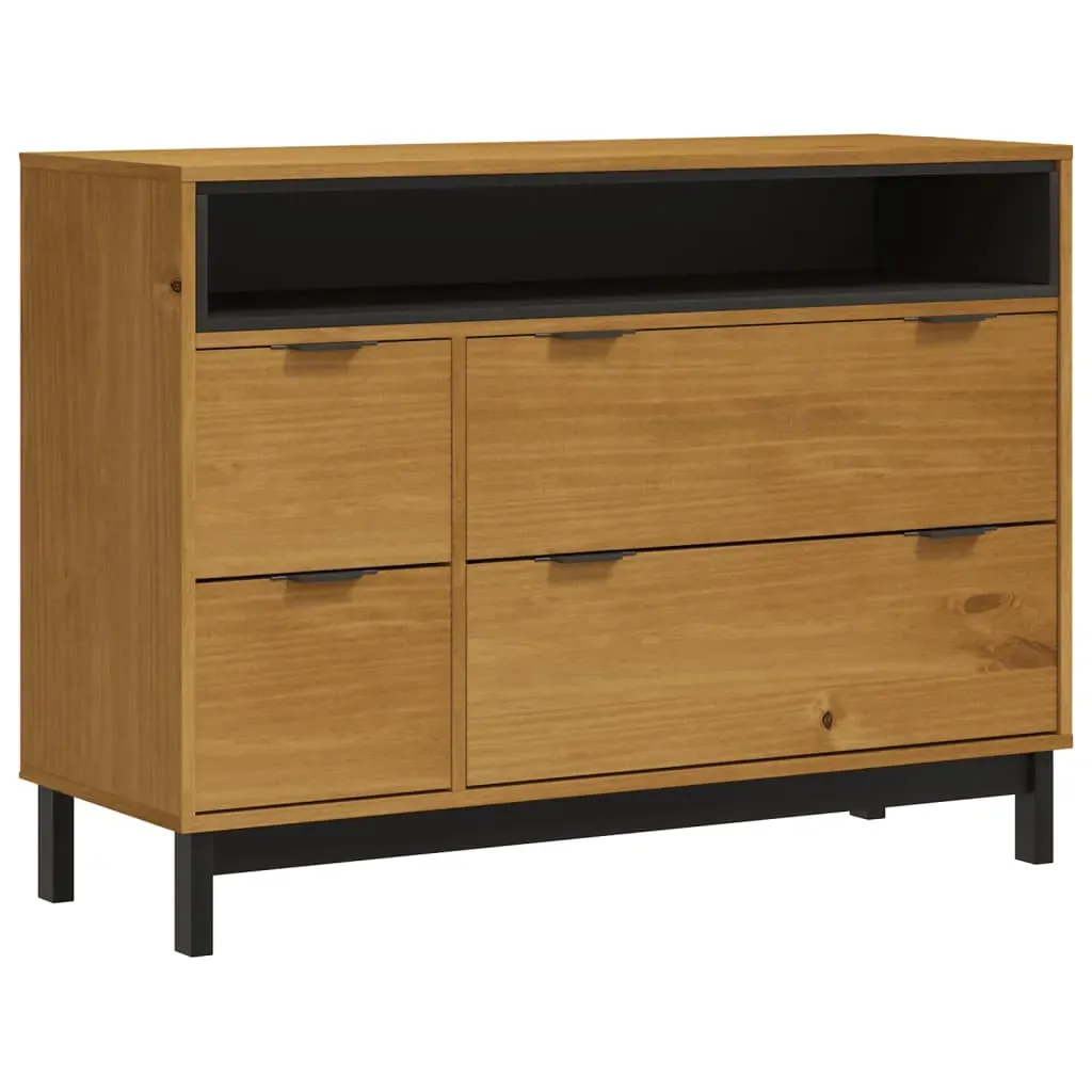 Drawer Cabinet FLAM 110x40x80 cm Solid Wood Pine Price