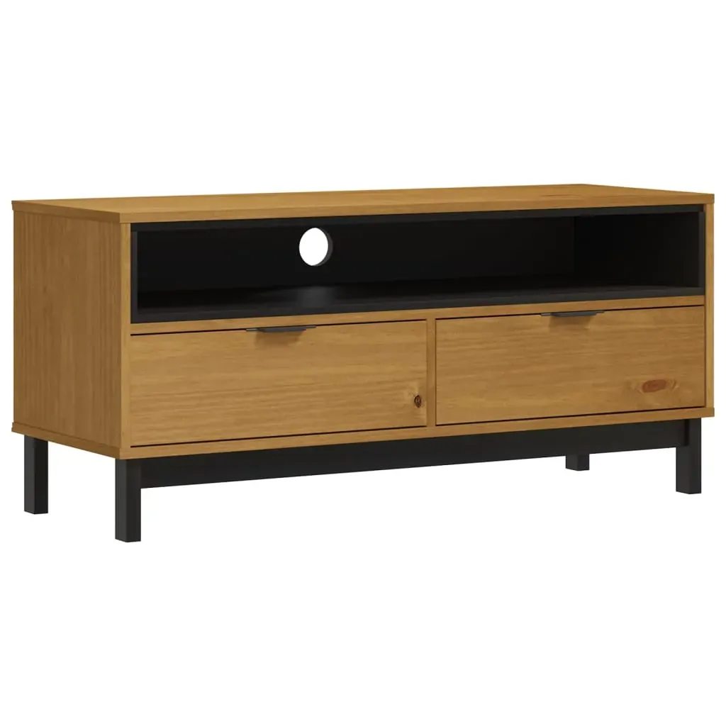 TV Cabinet FLAM 110x40x50 cm Solid Wood Pine Price
