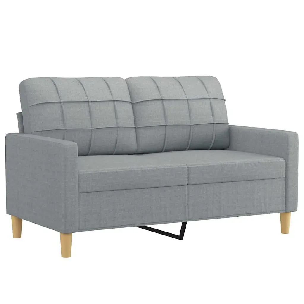 2-Seater Sofa Light Grey 120 cm Fabric Price