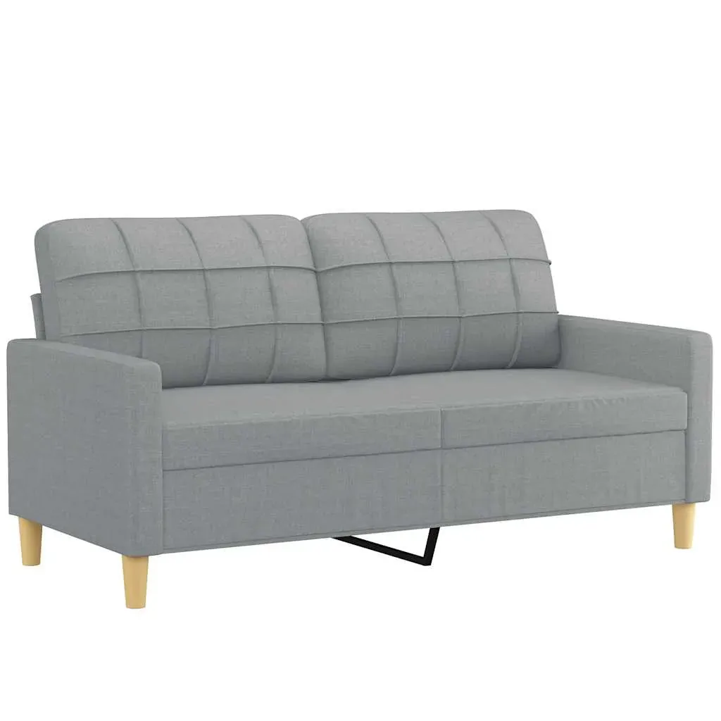 2-Seater Sofa Light Grey 140 cm Fabric Price