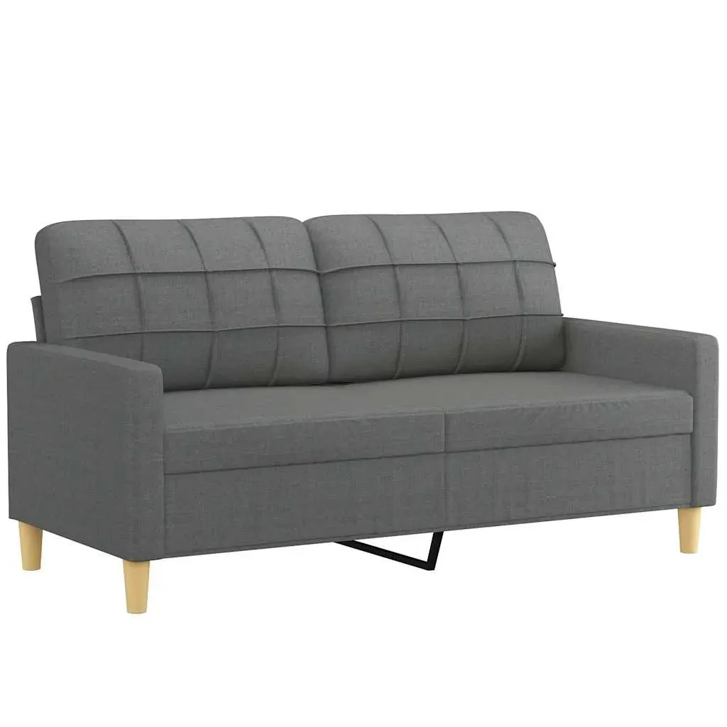 2-Seater Sofa Dark Grey 140 cm Fabric Price