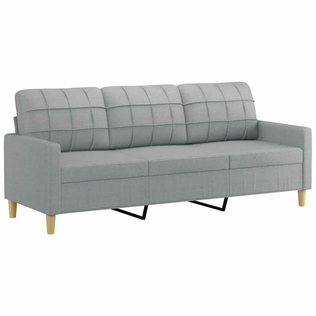 3-Seater Sofa Light Grey 180 cm Fabric Price