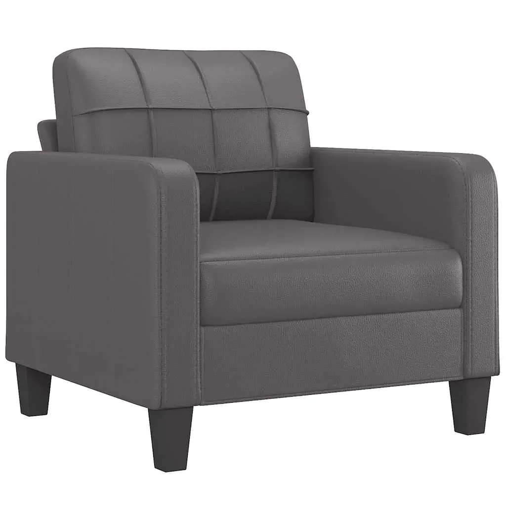 Sofa Chair Grey 60 cm Faux Leather Price