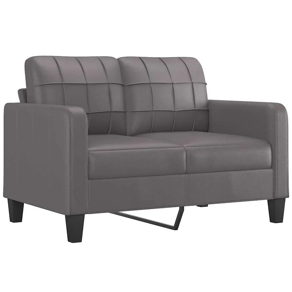 2-Seater Sofa Grey 120 cm Faux Leather Price