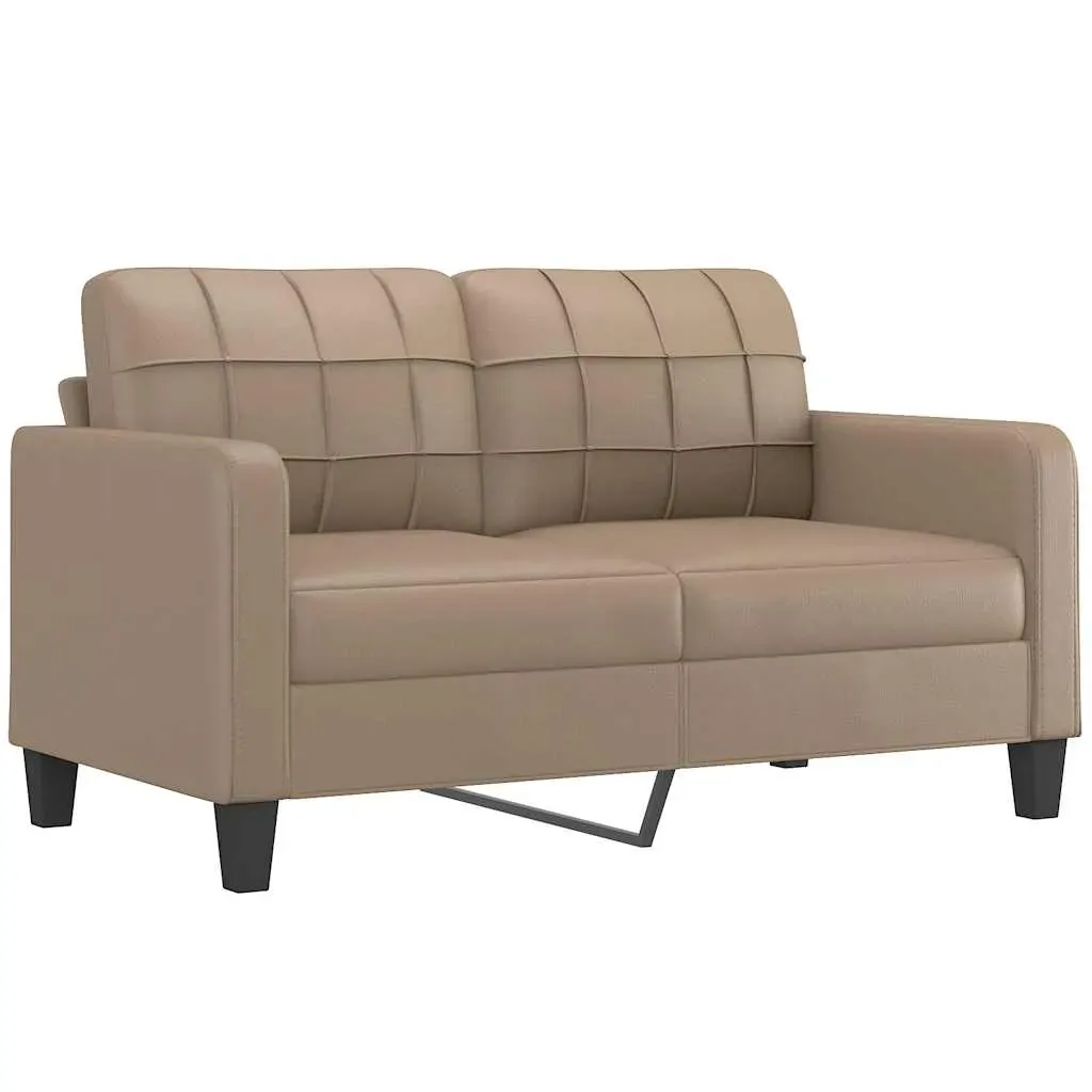 2-Seater Sofa Cappuccino 140 cm Faux Leather Price