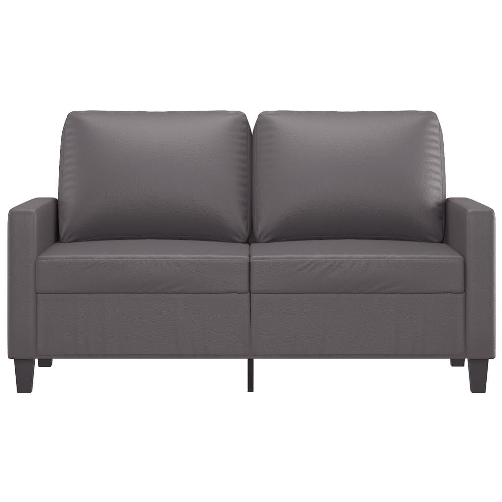 2-Seater Sofa Grey 120 cm Faux Leather Price