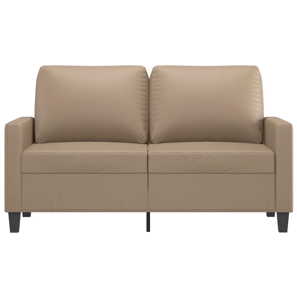 2-Seater Sofa Cappuccino 120 cm Faux Leather Price
