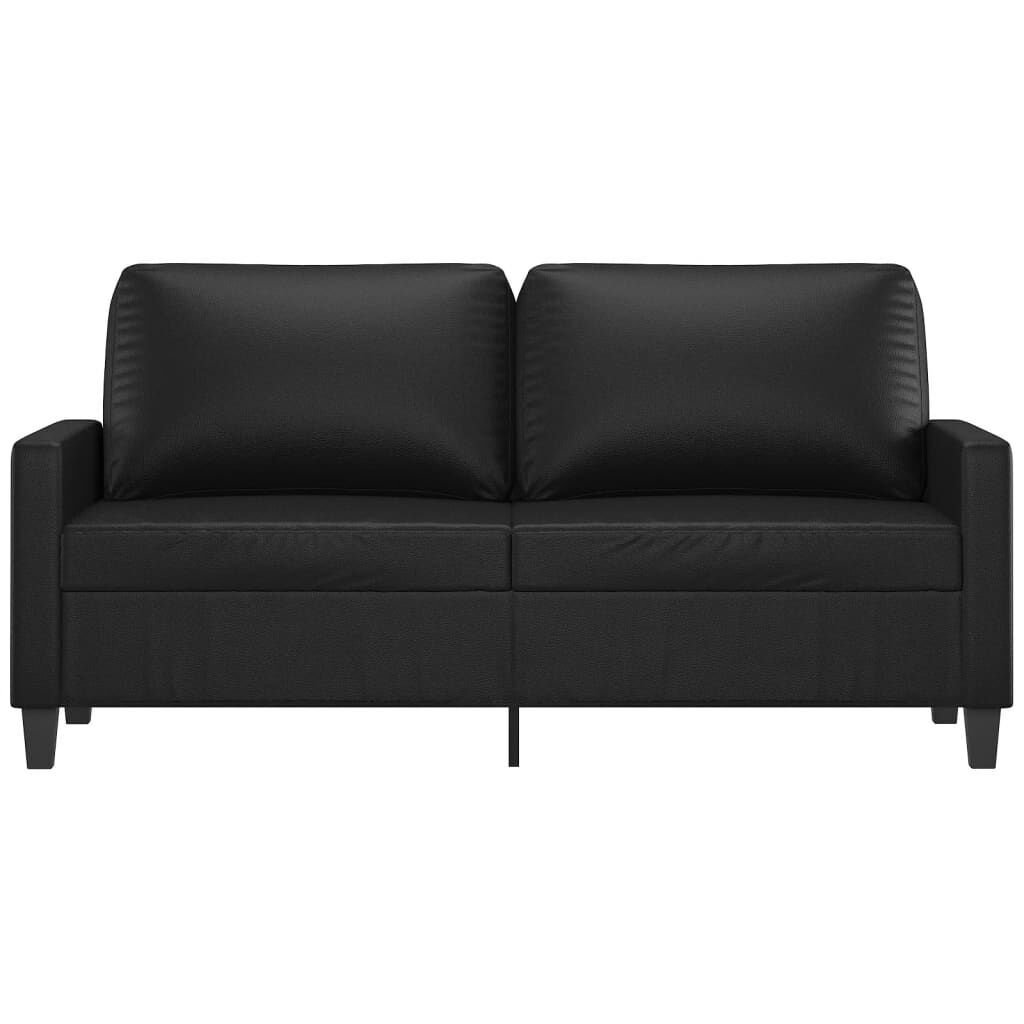 2-Seater Sofa Black 140 cm Faux Leather Price