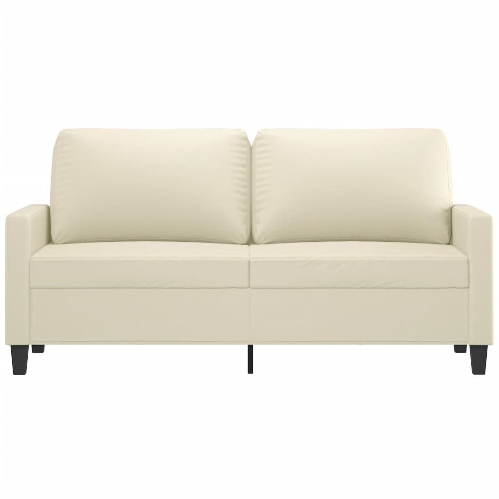2-Seater Sofa Cream 140 cm Faux Leather Price