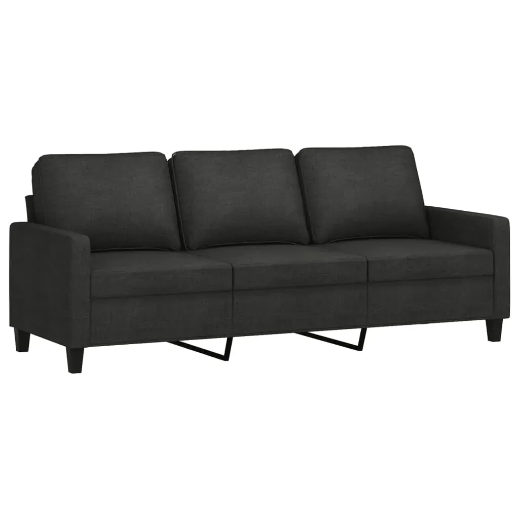 3-Seater Sofa Black 180 cm Fabric Price