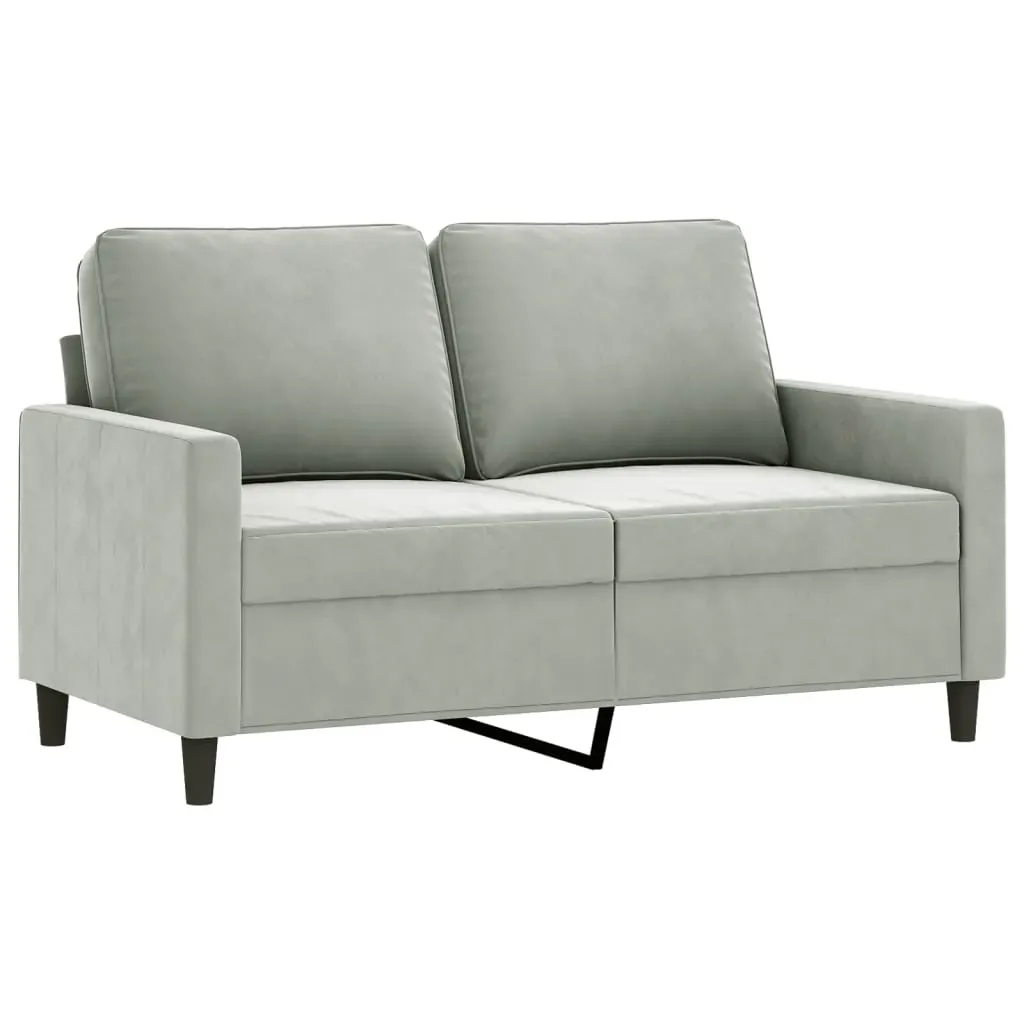 2-Seater Sofa Light Grey 120 cm Velvet Price