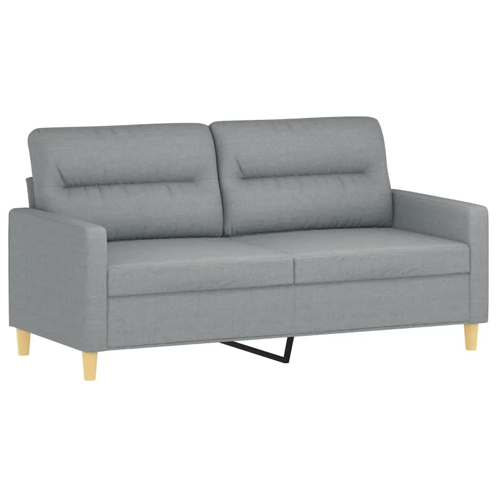 2-Seater Sofa Light Grey 140 cm Fabric Price