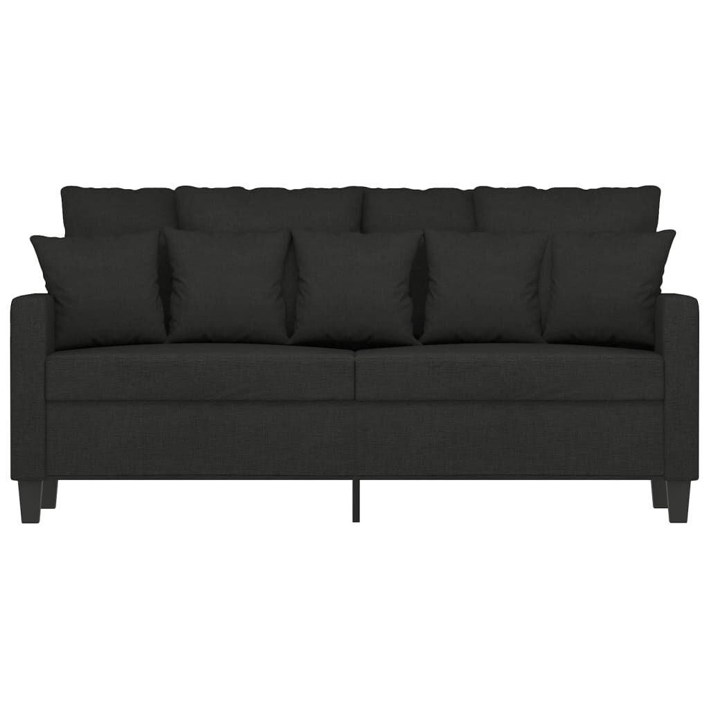 2-Seater Sofa Black 140 cm Fabric Price