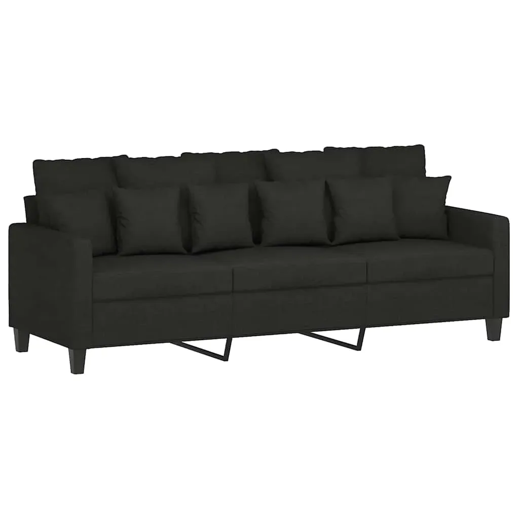 3-Seater Sofa Black 180 cm Fabric Price
