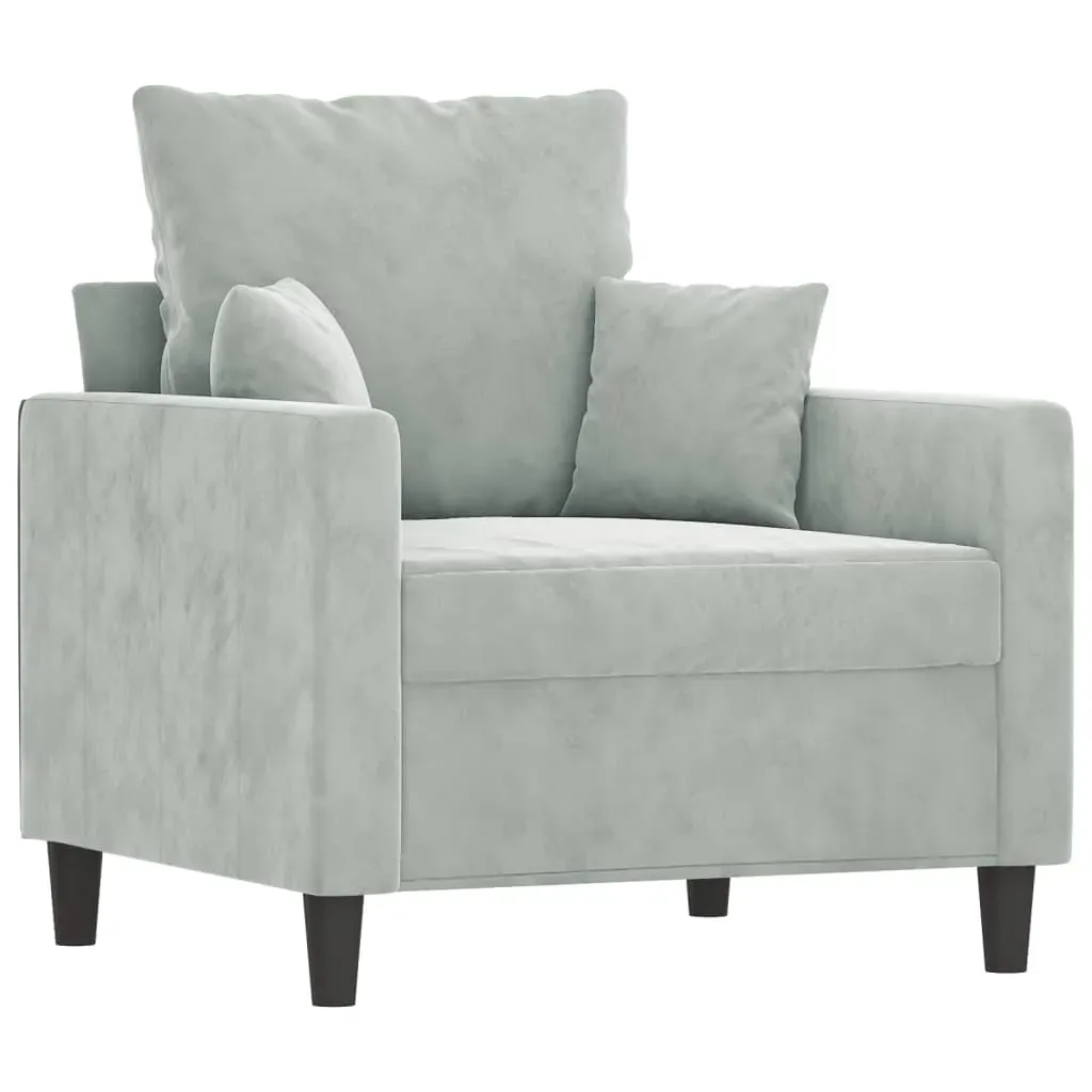Sofa Chair Light Grey 60 cm Velvet Price