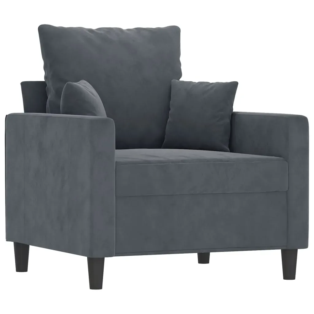Sofa Chair Dark Grey 60 cm Velvet Price
