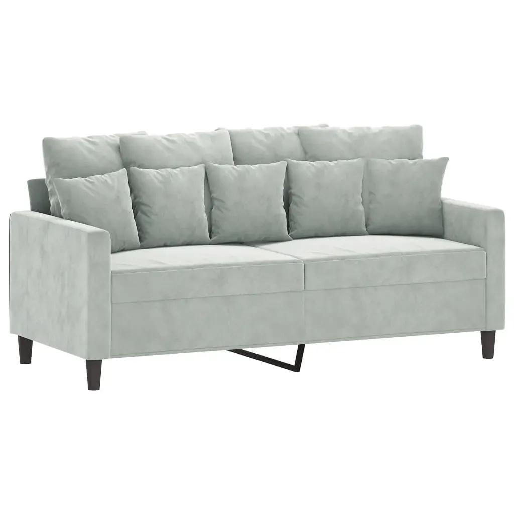 2-Seater Sofa Light Grey 140 cm Velvet Price