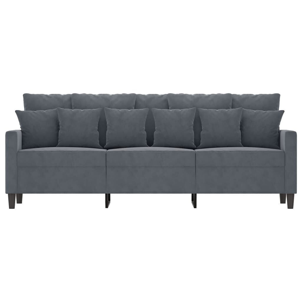 3-Seater Sofa Dark Grey 180 cm Velvet Price
